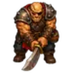 Banditenhauptmann Grimmzahn mit Säbel